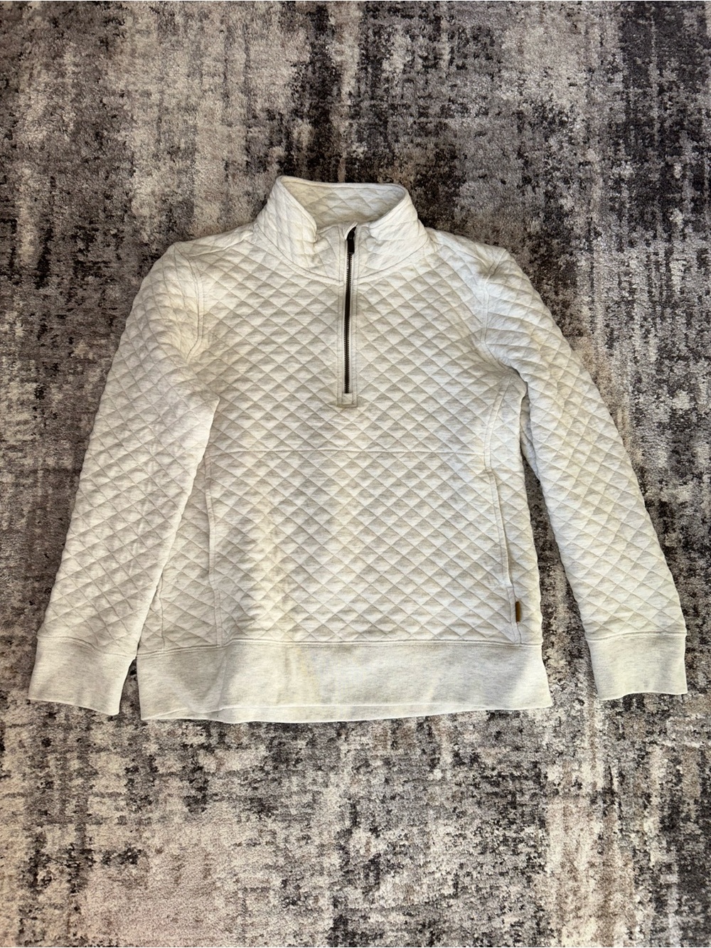 Avalanche Quilted Half-Zip Turtleneck Sweater - Cream